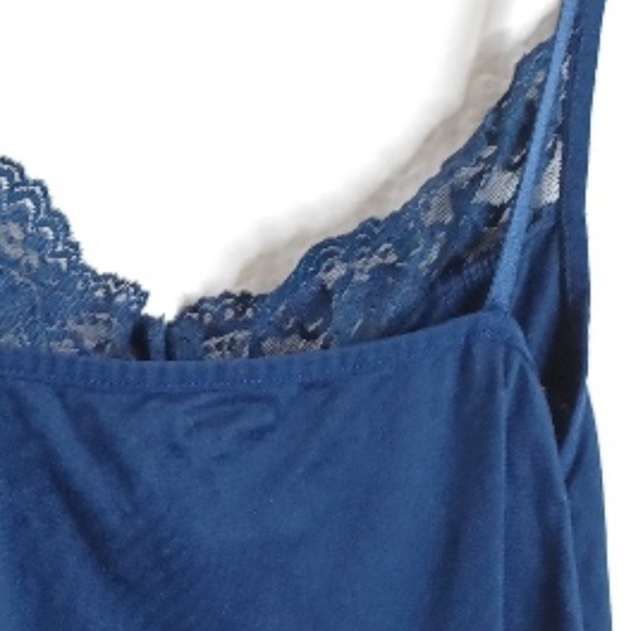 APT 9 Essentials. Floral Lace Jacquard Lace Cami Slip Top. Large. Dark Navy - Picture 10 of 14